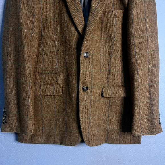 Alan Flusser Mens Brown Suit Jacket Blazer Large Wool Professor Single Breast - Picture 3 of 16